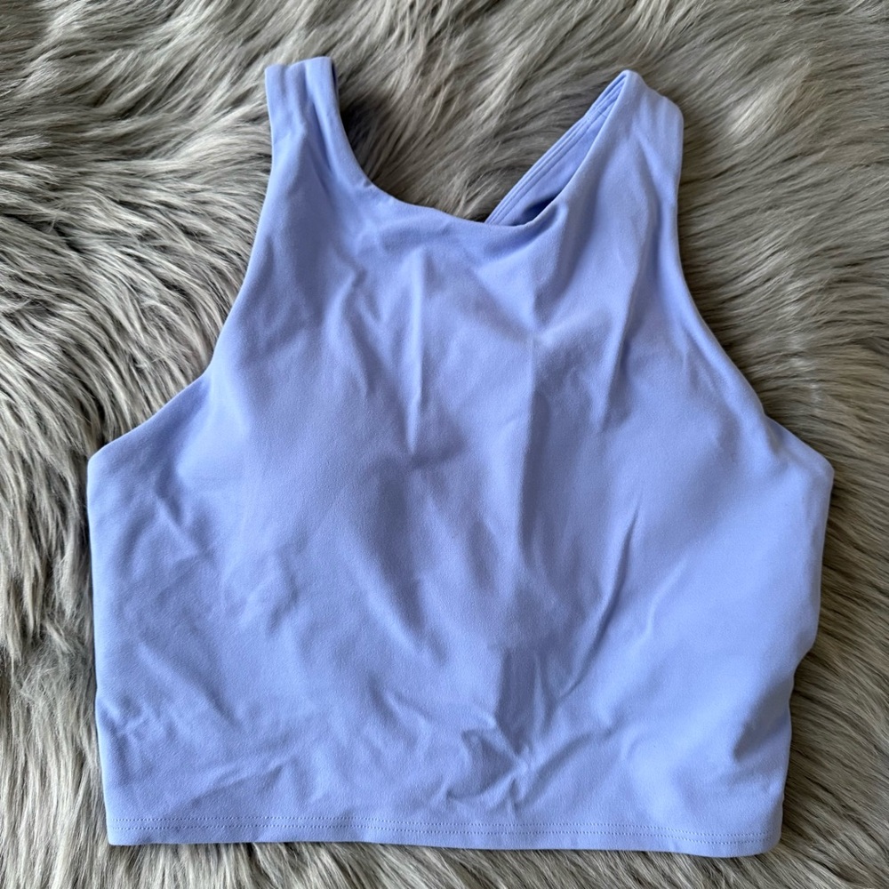 Athleta Purpose crop sports bra A-C in periwinkle